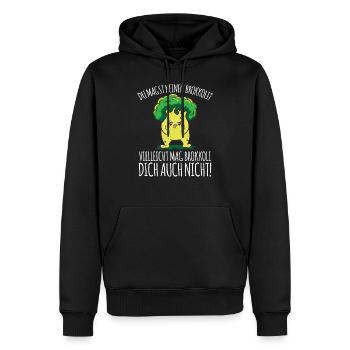 Du magst keinen Brokkoli? Gemüse Spruch Witzig - Männer Premium Bio Hoodie - Schwarz - Vorne - Nico (187cm)