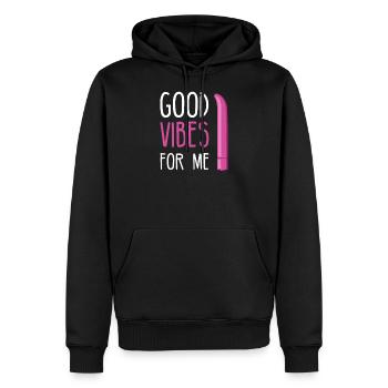 BDSM Bondage Sex Anal Plug Dildo Vibrator Sub - Männer Premium Bio Hoodie - Schwarz - Vorne - Nico (187cm)