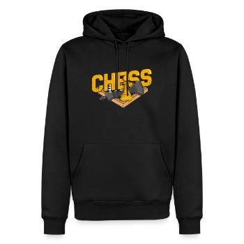échecs - Sweat à capuche Premium bio Homme - noir - Devant - Nico (187cm)