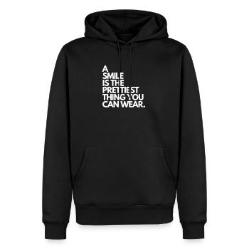 Un sourire est la plus jolie chose que vous puissiez porter. - Sweat à capuche Premium bio Homme - noir - Devant - Nico (187cm)