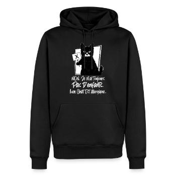 Chat Noir Humour Cadeau - Sweat à capuche Premium bio Homme - noir - Devant - Nico (187cm)
