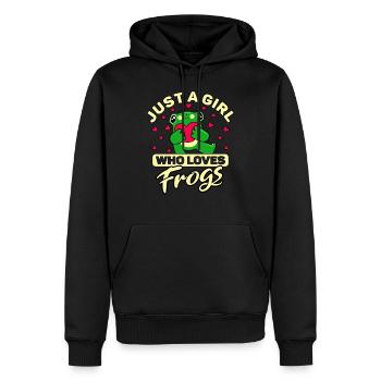 Just a girl who loves Frogs für Froschliebhaber - Männer Premium Bio Hoodie - Schwarz - Vorne - Nico (187cm)