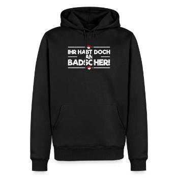 Franken Fränkin Frankenland Badscher Geschenk - Männer Premium Bio Hoodie - Schwarz - Vorne - Nico (187cm)