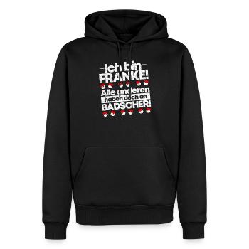 Franken Fränkin Frankenland Badscher Geschenkidee - Männer Premium Bio Hoodie - Schwarz - Vorne - Nico (187cm)