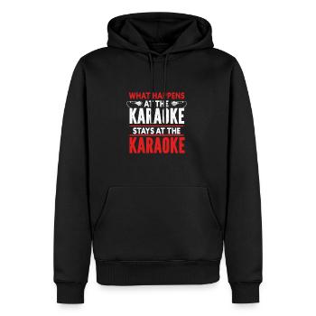 Karaoké - Sweat à capuche Premium bio Homme - noir - Devant - Nico (187cm)