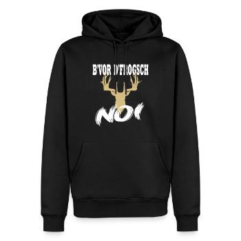 Schwäbisch Schwaben Schwäbischer Dialekt Geschenk - Männer Premium Bio Hoodie - Schwarz - Vorne - Nico (187cm)