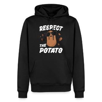 Respectez la chemise de pommes de terre pour enfants garçons hommes drôle - Sweat à capuche Premium bio Homme - noir - Devant - Nico (187cm)