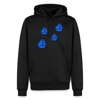 BATEAUX À VOILES - Sweat à capuche Premium bio Homme - noir - Devant - Nico (187cm)