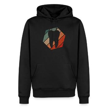 Vintage Retro Zahn Zähne Zahnarzt Dental Geschenk - Männer Premium Bio Hoodie - Schwarz - Vorne - Nico (187cm)
