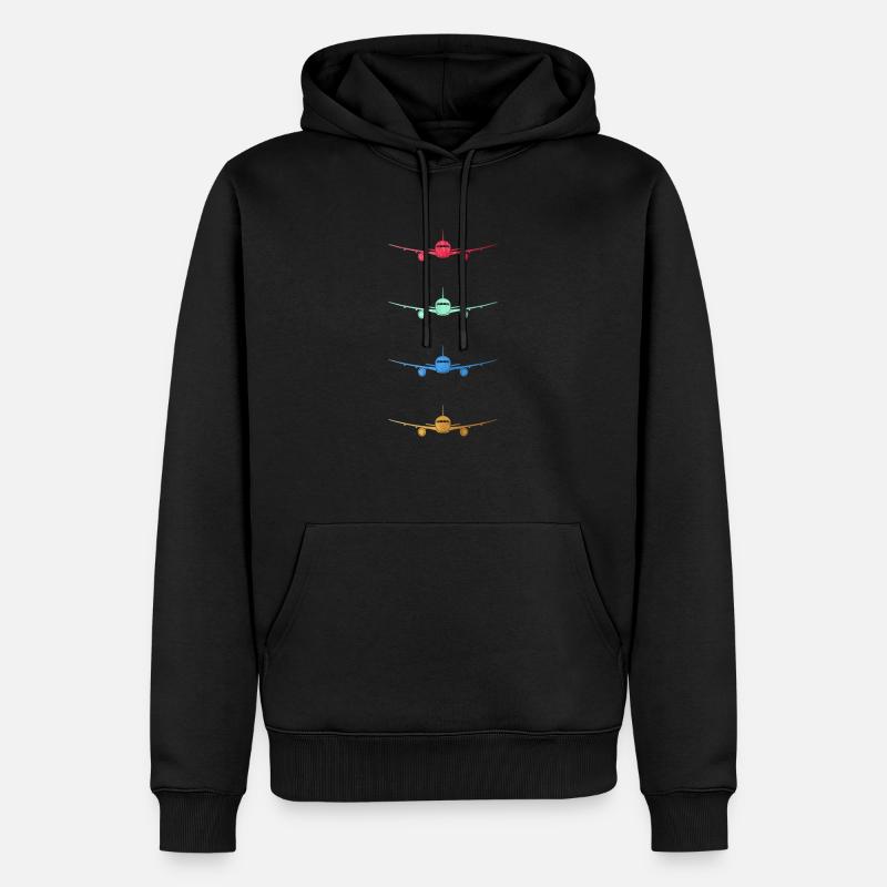 Avion pilote mobile - Sweat à capuche Premium bio Homme - noir