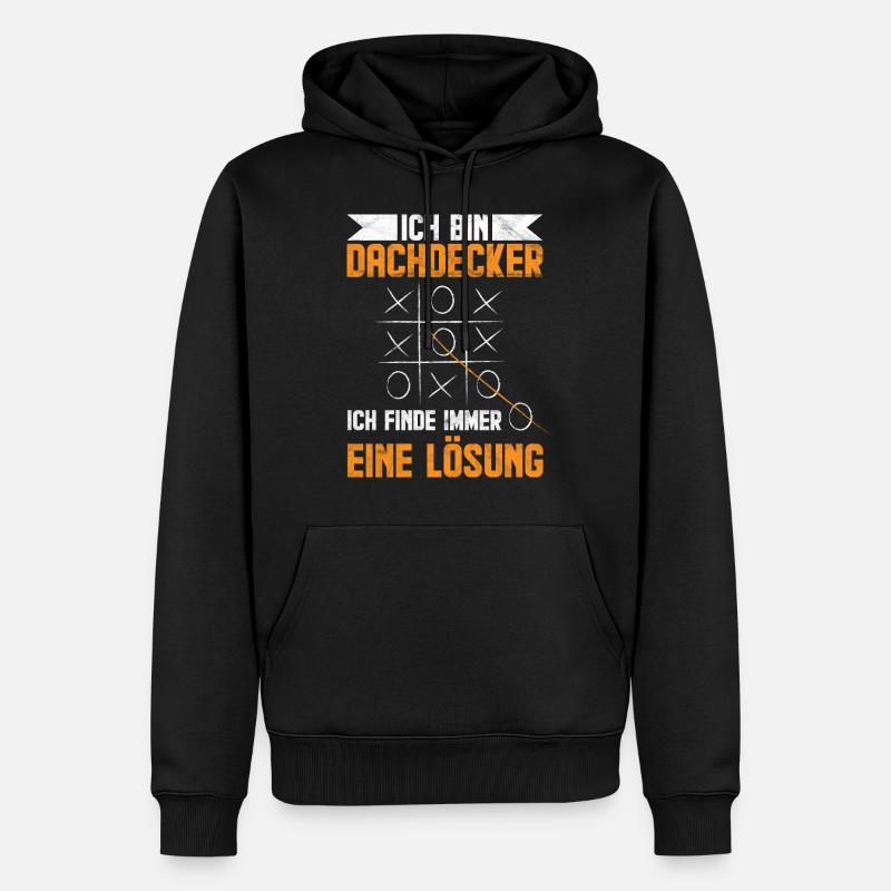 Dachdecker Baustellen Spruch - Männer Premium Bio Hoodie - Schwarz