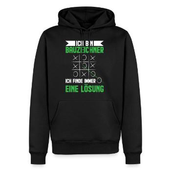 Lustige Bauzeichner Geschenkidee - Männer Premium Bio Hoodie - Schwarz - Vorne - Nico (187cm)