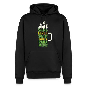 Ambulancier paramédical EMT - Sweat à capuche Premium bio Homme - noir - Devant - Nico (187cm)