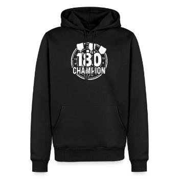 Darts Profi 180 Dartscheibe Retro Dartspieler - Männer Premium Bio Hoodie - Schwarz - Vorne - Nico (187cm)