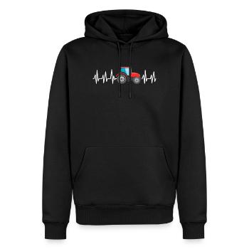 Traktor Trekker Bauer Agrar Acker Ernte Farm Feld - Männer Premium Bio Hoodie - Schwarz - Vorne - Nico (187cm)