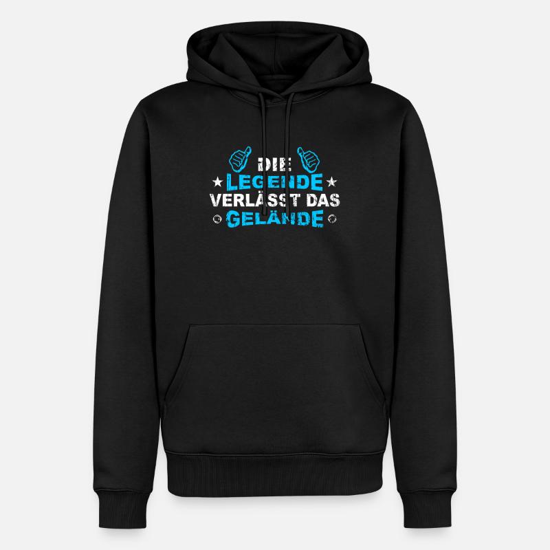 Die Legende verlässt das Gelände - Männer Premium Bio Hoodie - Schwarz