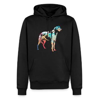 Irish Wolfhound - Sweat à capuche Premium bio Homme - noir - Devant - Nico (187cm)