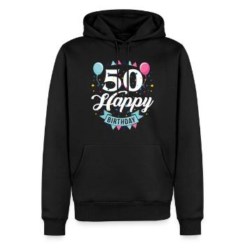50. Geburtstag Geschenk Jahrestag 1971 - Männer Premium Bio Hoodie - Schwarz - Vorne - Nico (187cm)