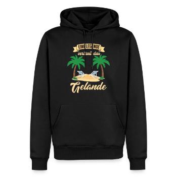Witziger Spruch Eine Legende verlässt das Gelände - Männer Premium Bio Hoodie - Schwarz - Vorne - Nico (187cm)