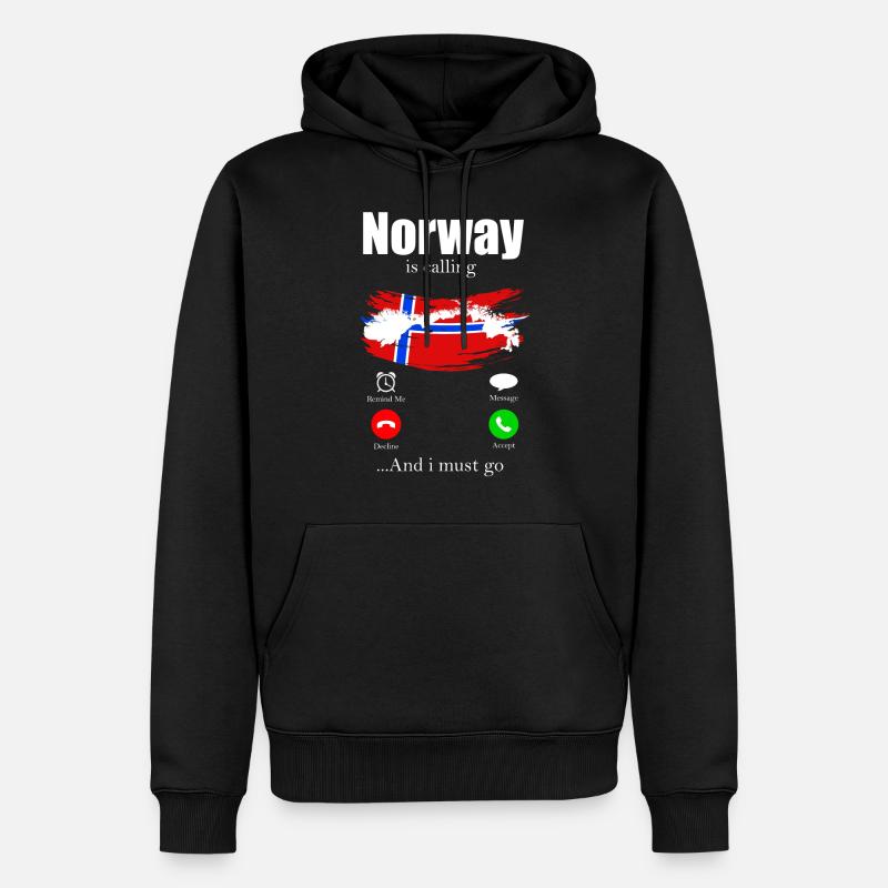 Norwegen - Männer Premium Bio Hoodie - Schwarz