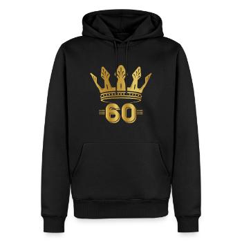 60. Geburtstag König des 60 Lebensjahr - Männer Premium Bio Hoodie - Schwarz - Vorne - Nico (187cm)