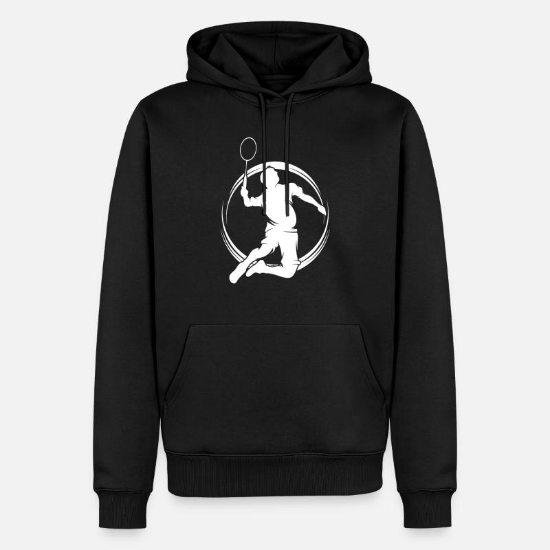 badminton - Sweat à capuche Premium bio Homme - noir