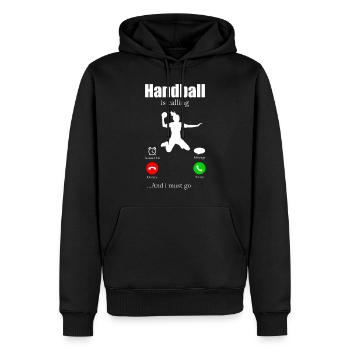 Handball - Sweat à capuche Premium bio Homme - noir - Devant - Nico (187cm)
