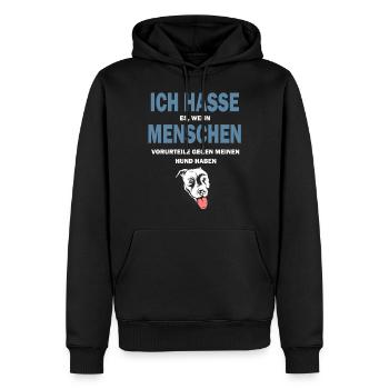 Ich Hasse Menschen Vorurteile Listenhunde Pitbull - Männer Premium Bio Hoodie - Schwarz - Vorne - Nico (187cm)