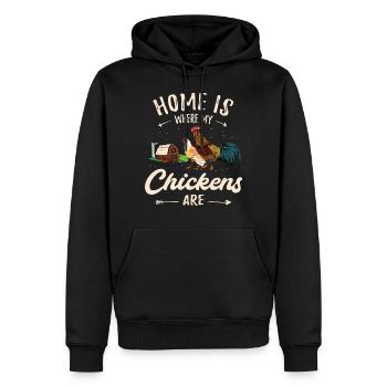 Poulet fermier poulet domestique poulet ferme drôle - Sweat à capuche Premium bio Homme - noir - Devant - Nico (187cm)