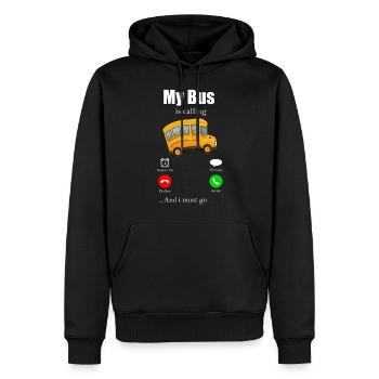Conducteur de bus omnibus bus scolaire transport public autobus cadeau - Sweat à capuche Premium bio Homme - noir - Devant - Nico (187cm)