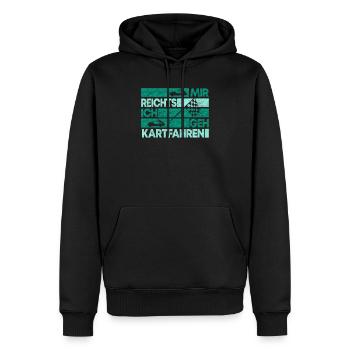 Gokart Kart Kartfahrer Kartrennen Geschenkidee - Männer Premium Bio Hoodie - Schwarz - Vorne - Nico (187cm)