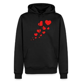 Coeurs rouges - Sweat à capuche Premium bio Homme - noir - Devant - Nico (187cm)