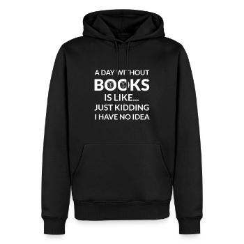 Buchliebhaber Shirt Buchliebhaber Geschenkbuch - Männer Premium Bio Hoodie - Schwarz - Vorne - Nico (187cm)