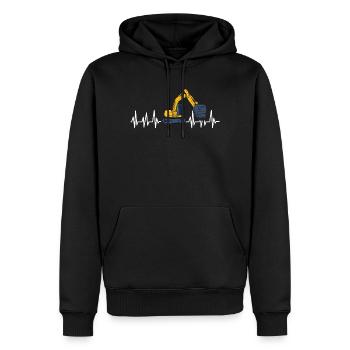 Excavator construction machinery excavator construction site wheel loader - Men’s Premium Organic Hoodie - black - Front - Nico (187cm)