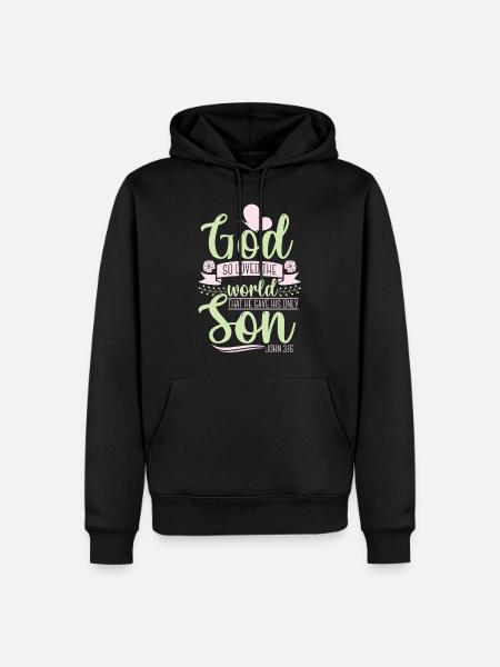 Kristen bibelvers religion - Herre Premium økologisk hoodie - sort