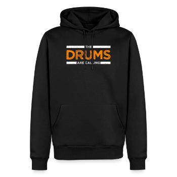 Schlagzeuger Schlagzeug Drummer Drums Geschenk - Männer Premium Bio Hoodie - Schwarz - Vorne - Nico (187cm)