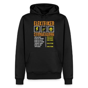 Beruf | Elektriker - Männer Premium Bio Hoodie - Schwarz - Vorne - Nico (187cm)