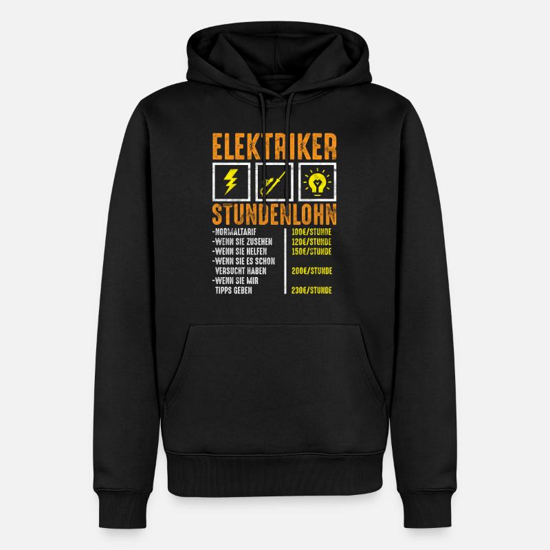 Beruf | Elektriker - Männer Premium Bio Hoodie - Schwarz