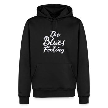 Le sentiment de blues - Sweat à capuche Premium bio Homme - noir - Devant - Nico (187cm)