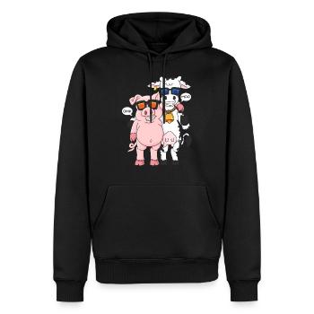 Kuh Schwein Sonnenbrille Landwirt Bauer Geschenk - Männer Premium Bio Hoodie - Schwarz - Vorne - Nico (187cm)