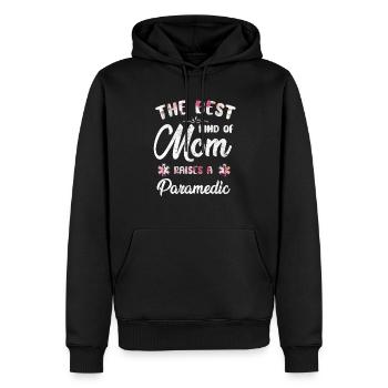 Ambulancier paramédical EMT - Sweat à capuche Premium bio Homme - noir - Devant - Nico (187cm)