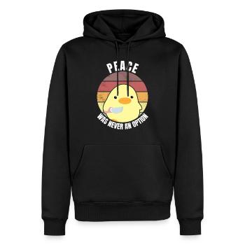 Peace was never an option duck with knife meme - Men’s Premium Organic Hoodie - black - Front - Nico (187cm)