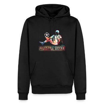 Freestyle Football Soccer Soccer - Sweat à capuche Premium bio Homme - noir - Devant - Nico (187cm)