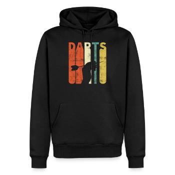 Cadeau de joueur de fléchettes triple 20 fléchettes rétro - Sweat à capuche Premium bio Homme - noir - Devant - Nico (187cm)