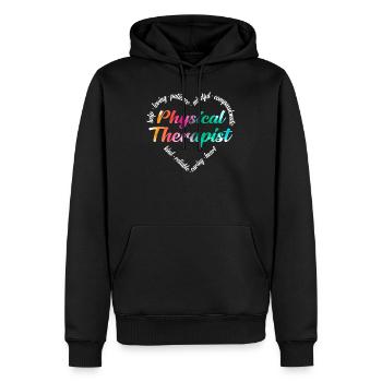 Physiothérapeute - Sweat à capuche Premium bio Homme - noir - Devant - Nico (187cm)
