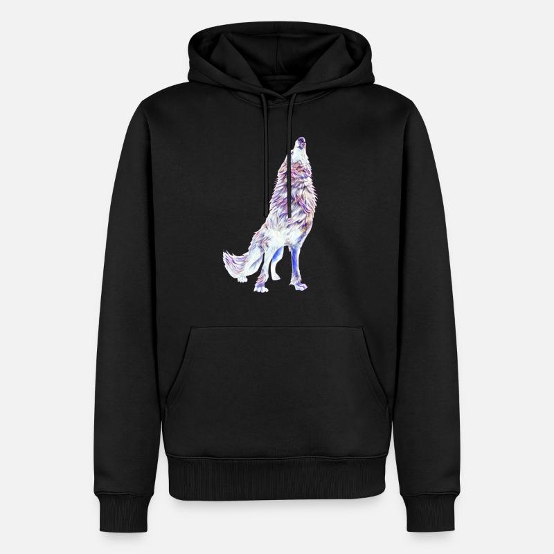 Wolf - Sweat à capuche Premium bio Homme - noir