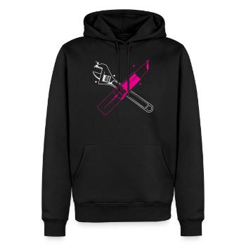 Car Lover Women Mechanic Lipstick - Men’s Premium Organic Hoodie - black - Front - Nico (187cm)
