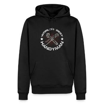 Heimwerker - Männer Premium Bio Hoodie - Schwarz - Vorne - Nico (187cm)