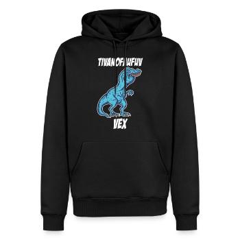 Funny TRex overbite meme gift idea - Men’s Premium Organic Hoodie - black - Front - Nico (187cm)