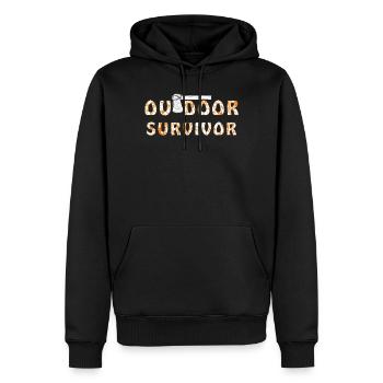 AXT OUTDOOR SURVIVOR - Sweat à capuche Premium bio Homme - noir - Devant - Nico (187cm)